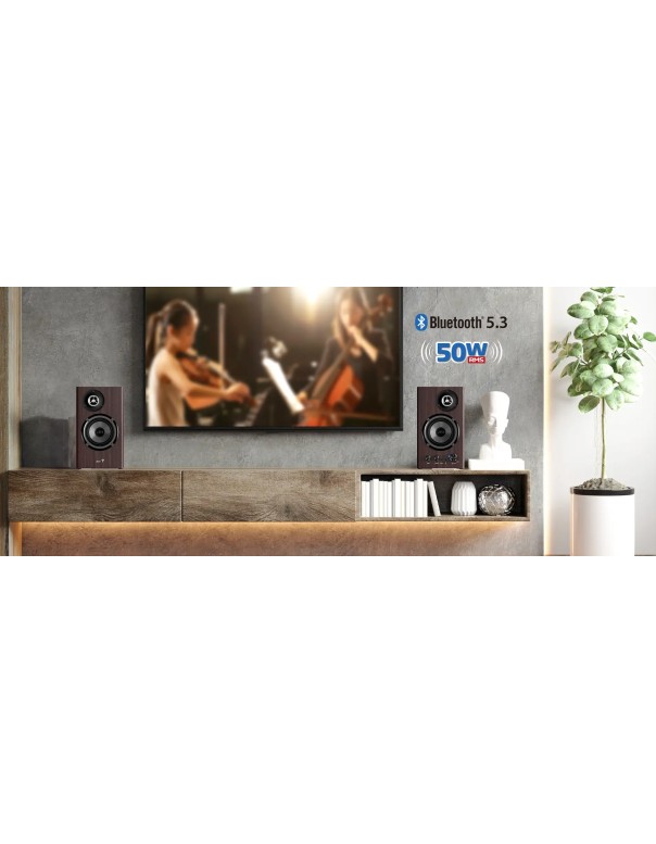 Genius PC Speakers 2.0 50W Aux & BT SP-HF1812BT Brown Wood Genius PC Speakers 2.0 50W Aux & BT SP-HF1812BT Brown Wood