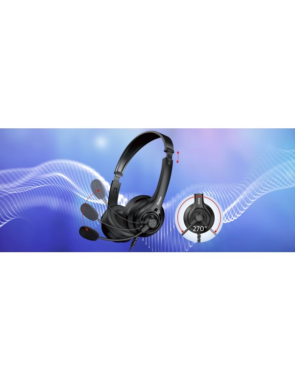 Genius PC Headset USB-A InLine Control & Ultra Soft Foam Cushions HS-235U AI