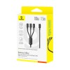 Baseus Cable 3in1 USB-C/Micro/Light to USB-C Silky One-for-Three 100W 1.5m Black Baseus Cable 3in1 USB-C/Micro/Light to USB-C Silky One-for-Three 100W 1.5m Black