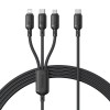 Baseus Cable 3in1 USB-C/Micro/Light to USB-C Silky One-for-Three 100W 1.5m Black Baseus Cable 3in1 USB-C/Micro/Light to USB-C Silky One-for-Three 100W 1.5m Black