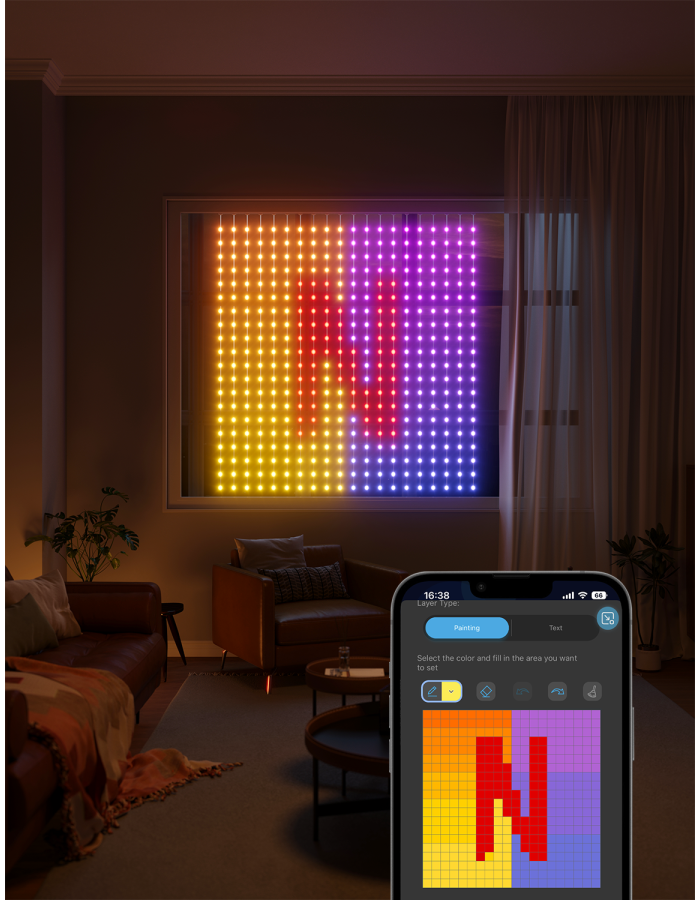 Govee LED Light Curtain Lights WiFi & BT RGBIC 1.5x1.5m IP65 (NETFLIX) Govee LED Light Curtain Lights WiFi & BT RGBIC 1.5x1.5m IP65 (NETFLIX)