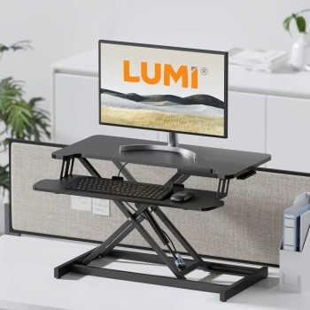 Brateck DWS37-01 Sit Stand Gas Spring Desk Workstation Max Height 51cm