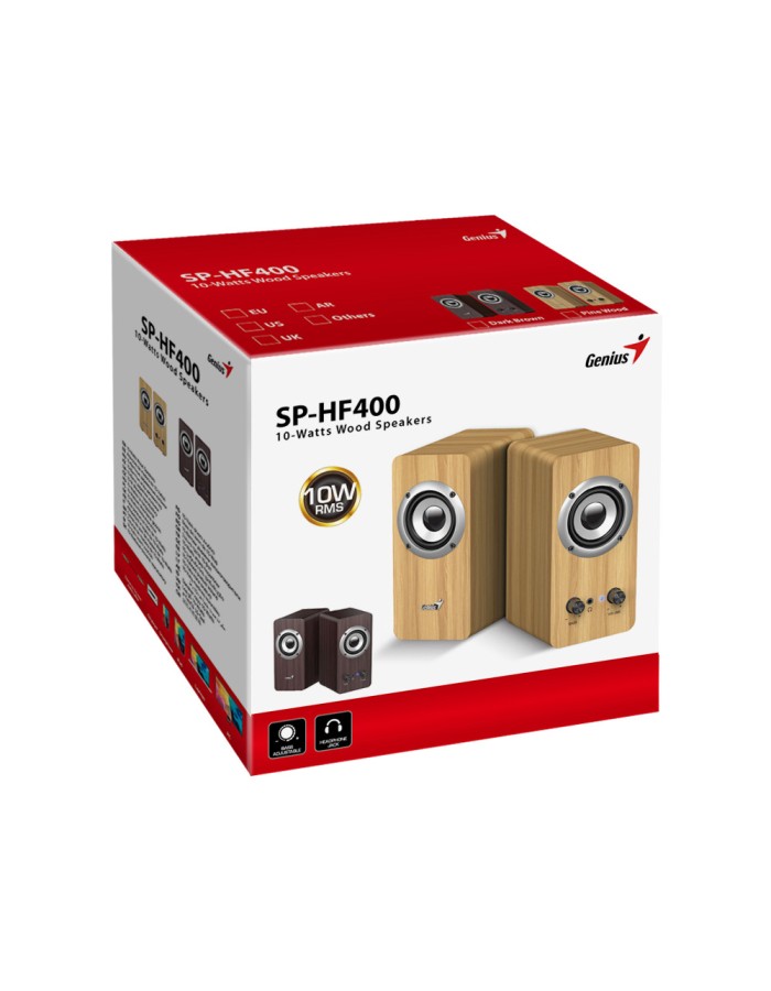 Genius PC Speakers 2.0 10W SP-HF400 Pine Wood Genius PC Speakers 2.0 10W SP-HF400 Pine Wood