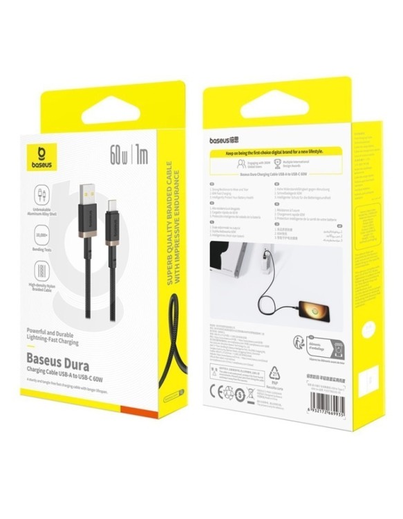 Baseus Cable USB-C to USB-C Dura Braided 1.0m 240W Black Baseus Cable USB-C to USB-C Dura Braided 1.0m 240W Black