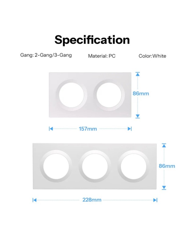 Sonoff Wall Switch Frame 2Gang