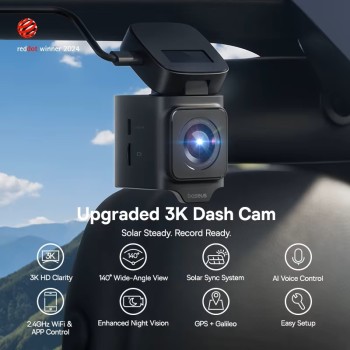 Baseus Car Dashcam Front 3K + Back 1080p Kit GPS+Solar PrimeTrip VD1 Black Baseus Car Dashcam Front 3K + Back 1080p Kit GPS+Solar PrimeTrip VD1 Black