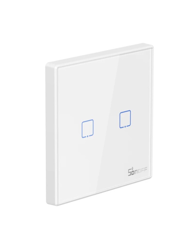 Sonoff T2EU2C-RF Smart Wall Touch Switch 2-Button White Sonoff T2EU2C-RF Smart Wall Touch Switch 2-Button White