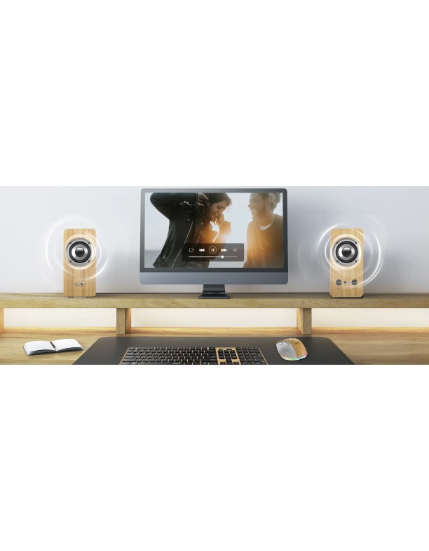 Genius PC Speakers 2.0 10W SP-HF400 Pine Wood Genius PC Speakers 2.0 10W SP-HF400 Pine Wood