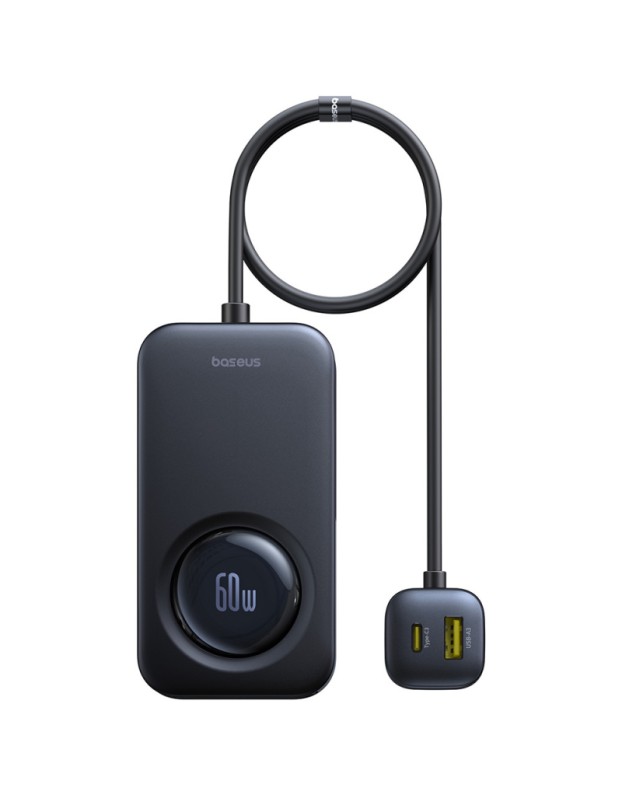 Baseus Car Charger 60W PrimeTrip VW1 With Retractable Cable Black