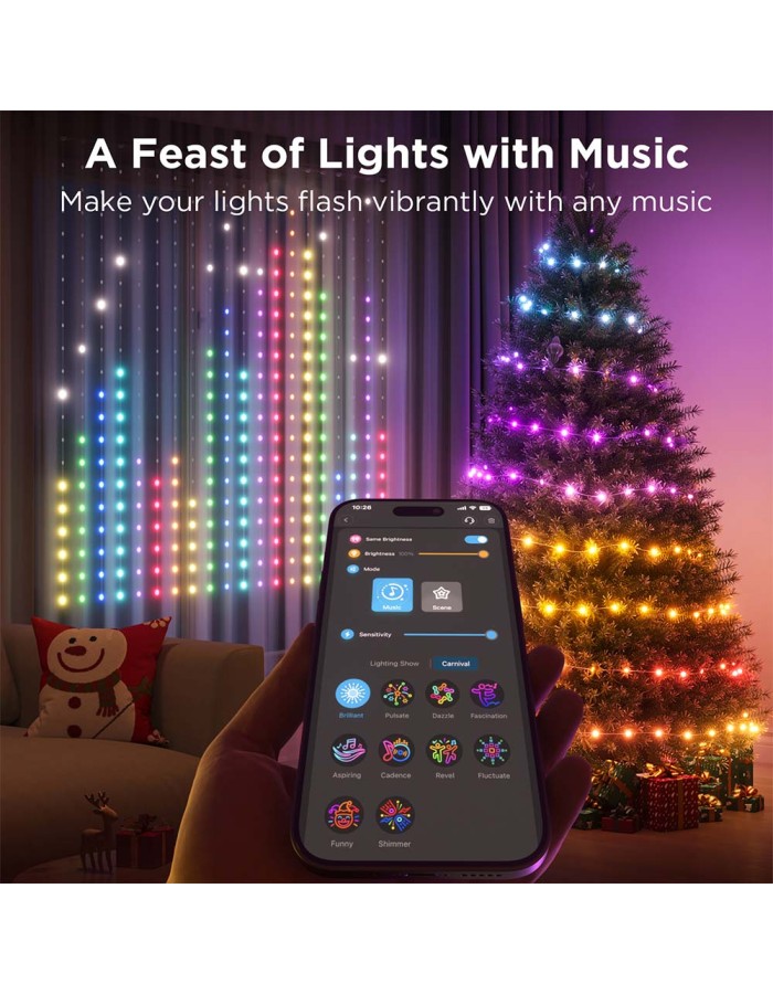 Govee LED Light Curtain Lights WiFi & BT RGBIC 1.5x1.5m IP65 (NETFLIX) Govee LED Light Curtain Lights WiFi & BT RGBIC 1.5x1.5m IP65 (NETFLIX)