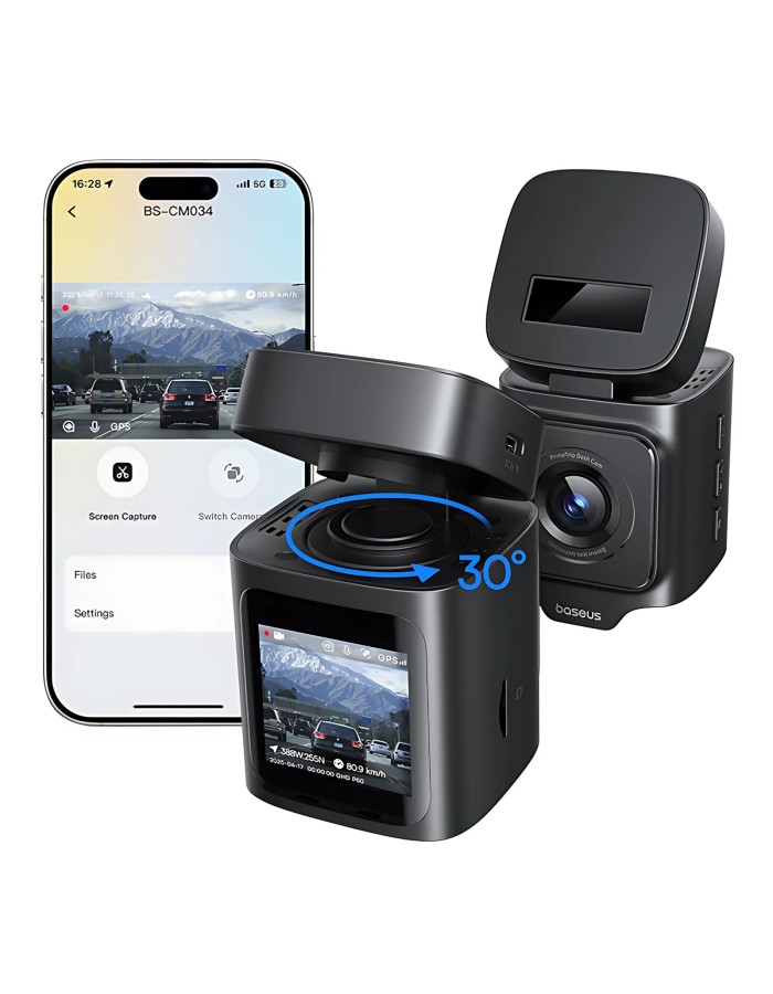 Baseus Car Dashcam Front 3K GPS+Solar PrimeTrip VD1 Black