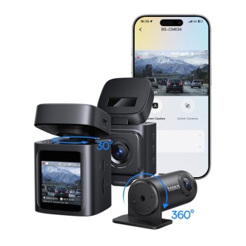 Baseus Car Dashcam Front 3K + Back 1080p Kit GPS+Solar PrimeTrip VD1 Black