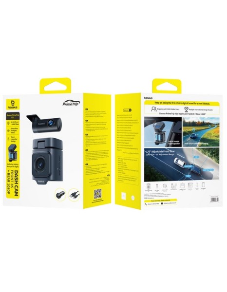 Baseus Car Dashcam Front 3K + Back 1080p Kit GPS+Solar PrimeTrip VD1 Black