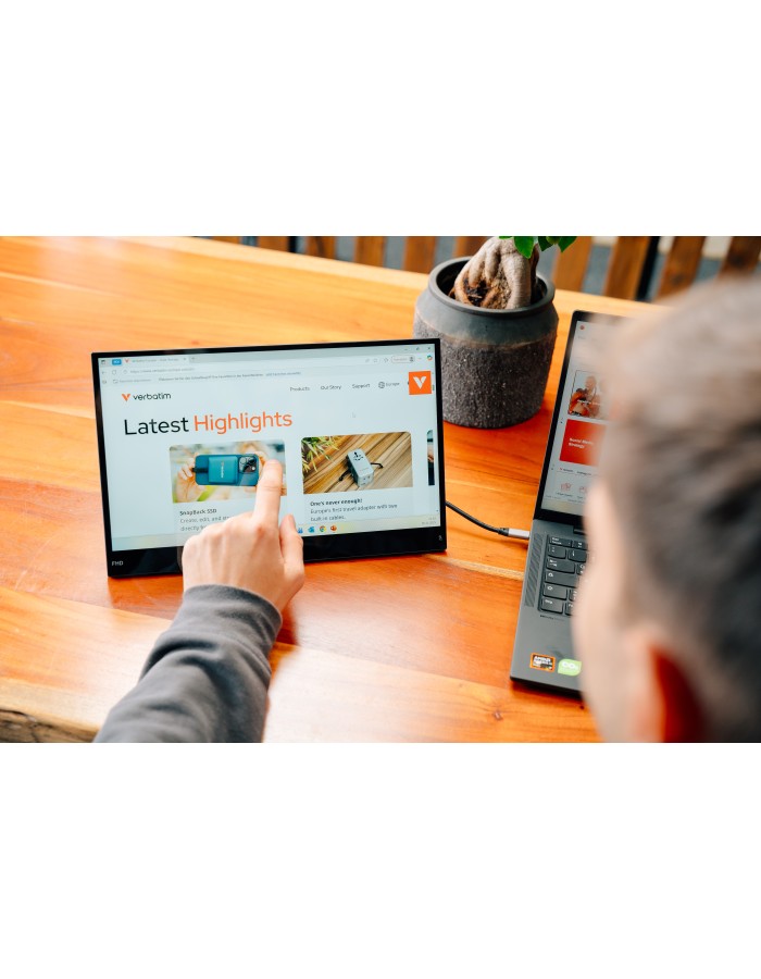 Verbatim Monitor Portable Touch 15.6" Full-HD USB-C LIGHT Series