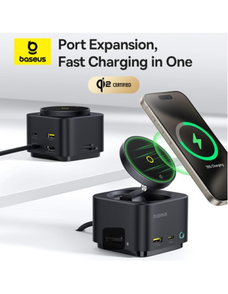 Baseus 7-in-1 USB Hub MagPro 15W 4K HDMI 2xUSB-A 1xUSB-C Card Reader PD100W Baseus 7-in-1 USB Hub MagPro 15W 4K HDMI 2xUSB-A 1xUSB-C Card Reader PD100W