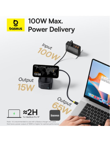 Baseus 7-in-1 USB Hub MagPro 15W 4K HDMI 2xUSB-A 1xUSB-C Card Reader PD100W Baseus 7-in-1 USB Hub MagPro 15W 4K HDMI 2xUSB-A 1xUSB-C Card Reader PD100W