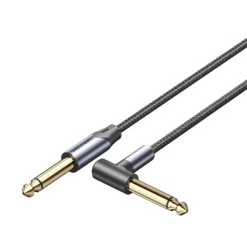 Vention AUDIO 6.3mm M to 6.3mm M Right Angle Braided-Metal 3.0m BKEHI