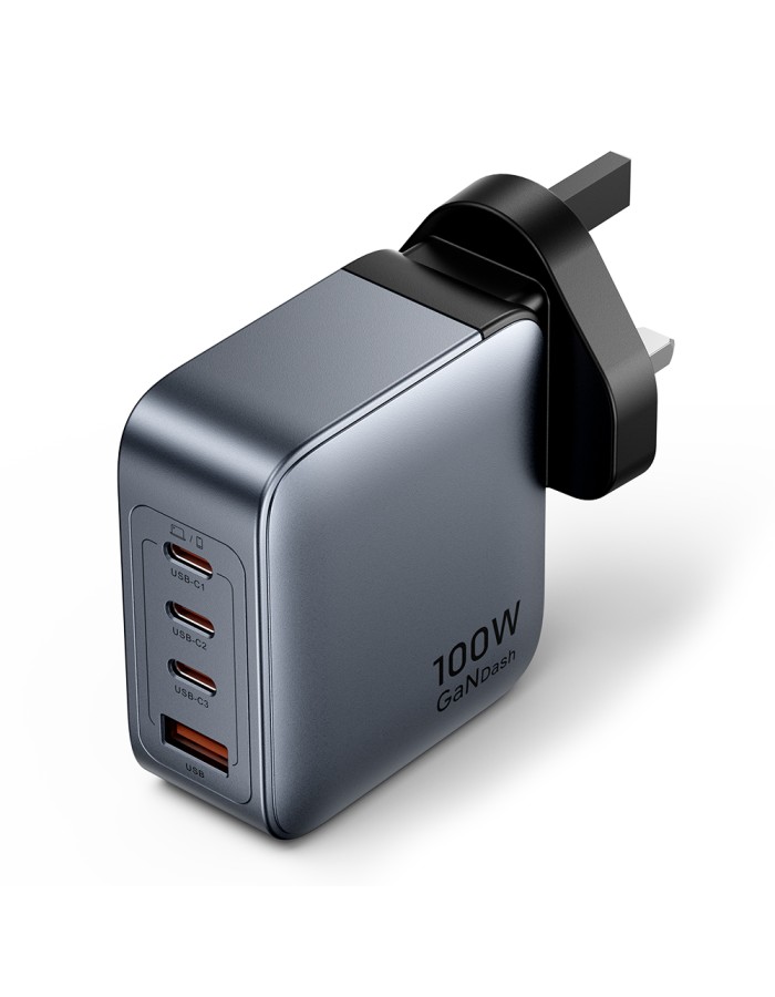 Vention Charger Wall GaN 100W 3xUSBC 1xUSBA Grey FETH0-UK Vention Charger Wall GaN 100W 3xUSBC 1xUSBA Grey FETH0-UK