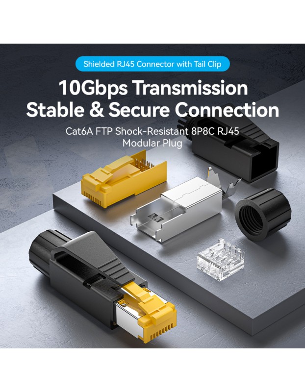 Vention NETWORK Connectors CAT6A FTP Shock-Resistant Modular Plug IDOB0-10 (10-Pack) Vention NETWORK Connectors CAT6A FTP Shock-Resistant Modular Plug IDOB0-10 (10-Pack)