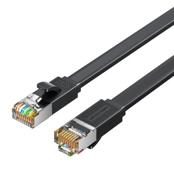 Vention NETWORK Cable CAT7 Flat 1.5m Black ICGBG
