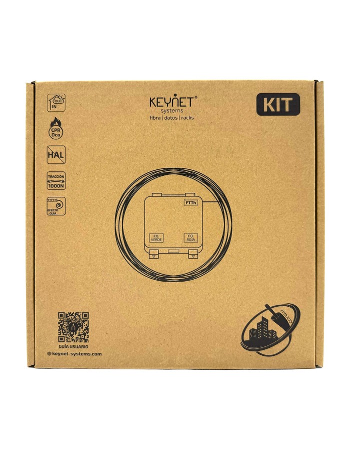 KEYNET Patch Cord with Pre-Terminated Fiber Optic Outlet SafeTrack LC/APC 15.0m
