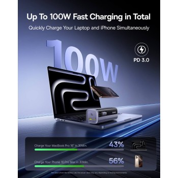 Baseus Powerbank 100W 10000mAh EnerGeek GR11 with Retractable Cable Grey Baseus Powerbank 100W 10000mAh EnerGeek GR11 with Retractable Cable Grey