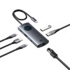 Vention HUB USB-C 3.2 Gen1/8K-HDMI/Gb/PD + LED Display & Switch TQZHB Vention HUB USB-C 3.2 Gen1/8K-HDMI/Gb/PD + LED Display & Switch TQZHB