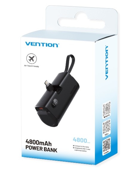 Vention Powerbank 4800mAh 22.5W Foldable Lightning Black FHRB0 Vention Powerbank 4800mAh 22.5W Foldable Lightning Black FHRB0