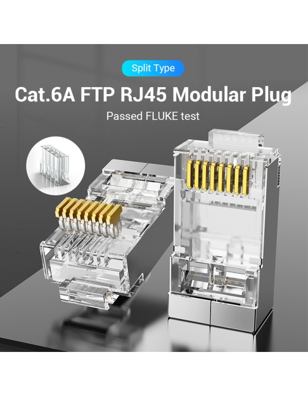 Vention NETWORK Connectors CAT6A FTP Modular Plug IDFR0-10 (10-Pack)