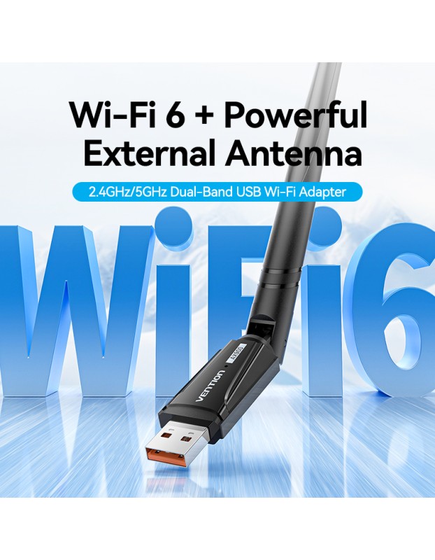 Vention NETWORK USB WiFi Antenna AX900 Dual Band High Gain KDWB0