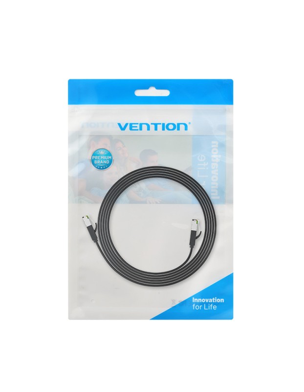 Vention NETWORK Cable CAT7 Flat 2.0m Black ICGBH