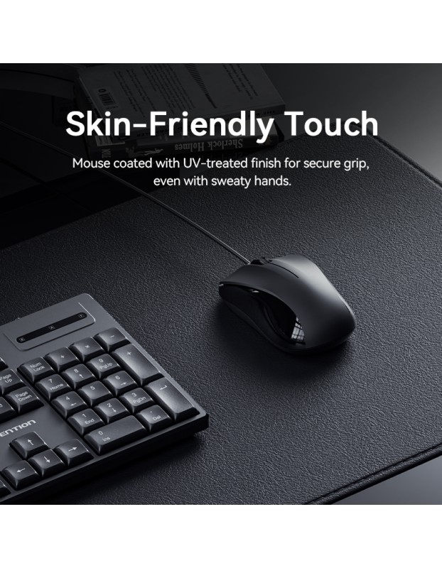 Vention Keyboard and Mouse Combo Wired Silent Slim Full Size KTYBG-EN