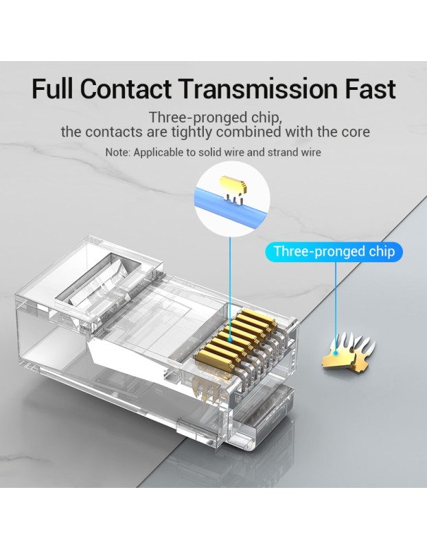 Vention NETWORK Connectors CAT6A UTP Modular Plug IDGR0-50 (50 Pack)