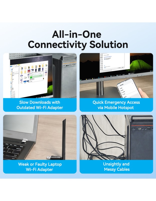 Vention NETWORK USB WiFi Antenna AX900 Dual Band High Gain KDWB0