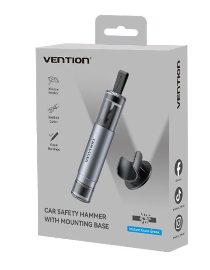 Vention Safety 2-in-1 Car Emergency Tool Glass Breaker + Seatbelt Cutter KRUH0 Vention Safety 2-in-1 Car Emergency Tool Glass Breaker + Seatbelt Cutter KRUH0
