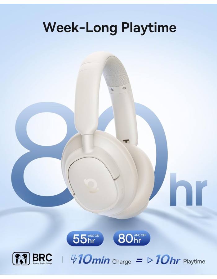 Baseus Headphones Over Ear ANC Bass BH1 NC White