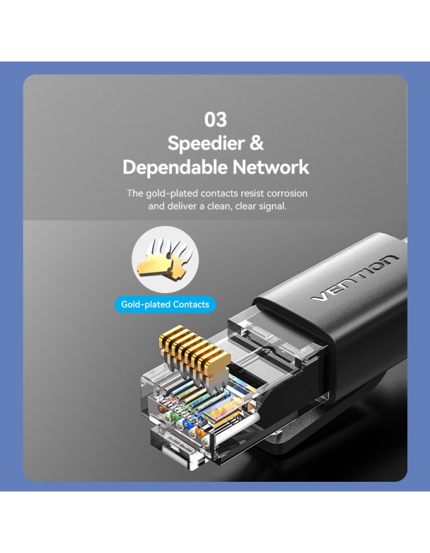 Vention NETWORK Cable CAT6 UTP 10.0m Black IBRBL