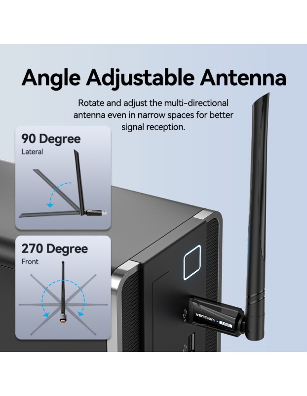 Vention NETWORK USB WiFi Antenna AX900 Dual Band High Gain KDWB0