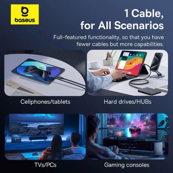 Baseus Crystal Shine USB 3.2 Full-Featured Fast-Charging Data Cable USB-C to USB-C 100W 1.5m 20Gb Cluster Black Baseus Crystal Shine USB 3.2 Full-Featured Fast-Charging Data Cable USB-C to USB-C 100W 1.5m 20Gb Cluster Black