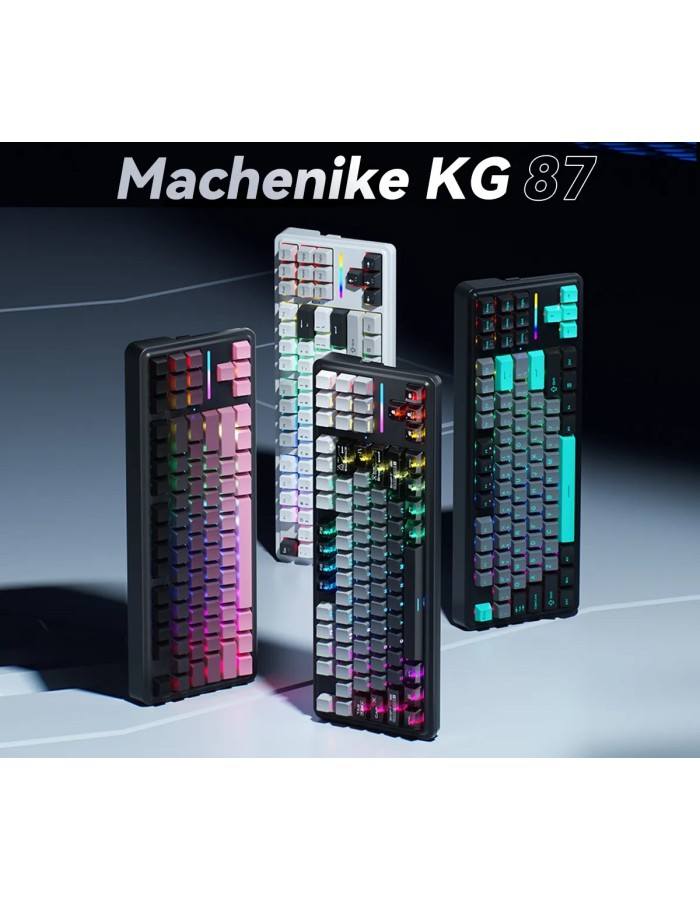 Machenike Wired Gaming Keyboard KG87,Gasket Design, Fully Hot-swappable Switches, Mechanical Silver Linear Switches