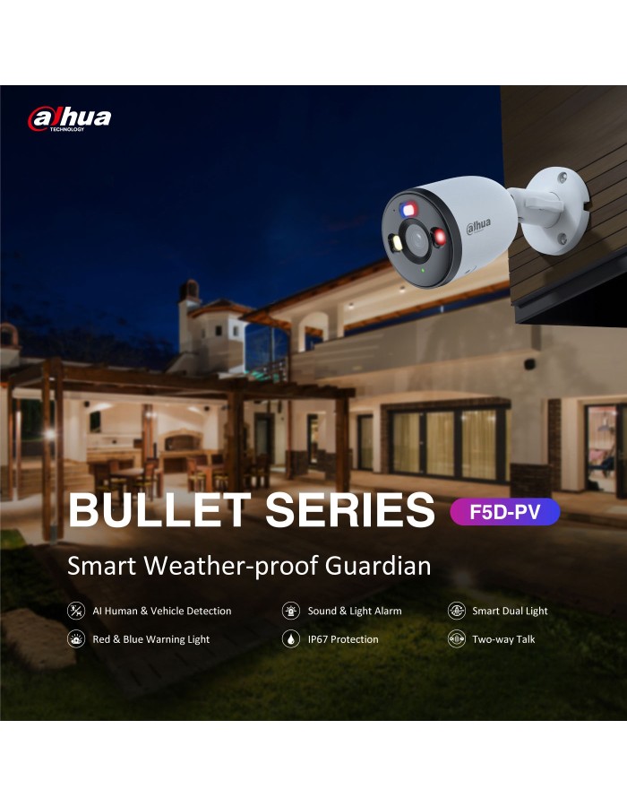 Dahua IP 5.0MP Wifi Bullet Dual Illumination F5D-PV
