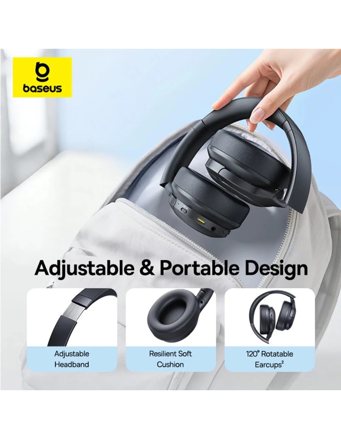 Baseus Headphones Over Ear Bass BH1 Lite Black