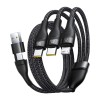 Baseus Cable 3in1 USB-C/USB-C/Light to USB-C /USB A, Flash 3 Series 1.5m Black