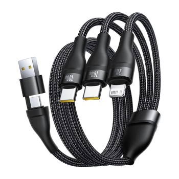 Baseus Cable 3in1 USB-C/USB-C/Light to USB-C /USB A, Flash 3 Series 1.5m Black