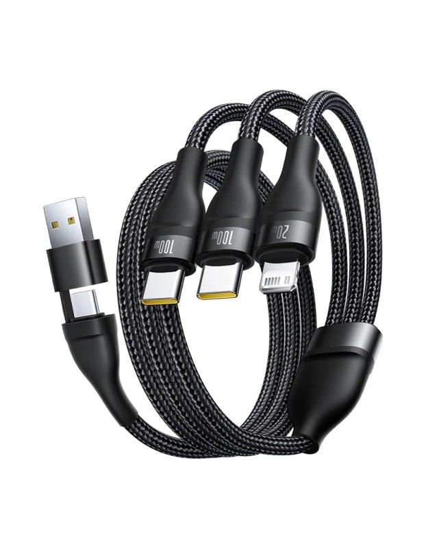 Baseus Cable 3in1 USB-C/USB-C/Light to USB-C /USB A, Flash 3 Series 1.5m Black