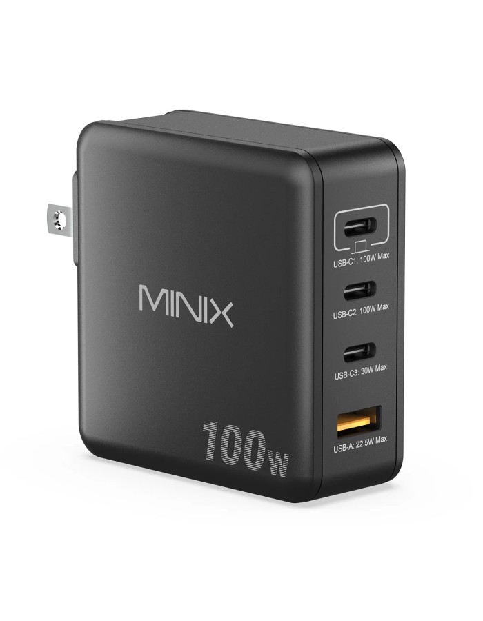 MINIX GaN Wall Charger 100W 3xUSB-C/1xUSB-A NEO P100