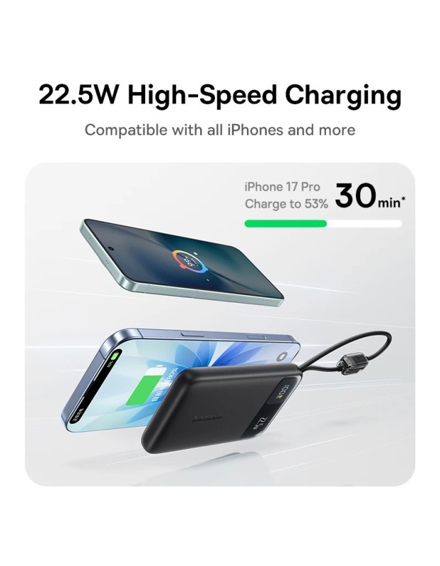 Baseus Powerbank 22.5W 10000mAh + Display  EnerFill FC11  Black