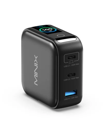 MINIX GaN Wall Charger 100W 2x USB-C/1xUSB-A with LED NEO P3 PRO MINIX GaN Wall Charger 100W 2x USB-C/1xUSB-A with LED NEO P3 PRO