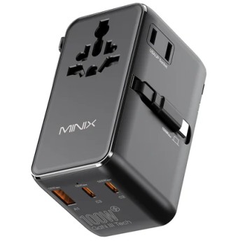 MINIX Gan Wall Charger Travel 100W with Retractable USB-C cable TP100C MINIX Gan Wall Charger Travel 100W with Retractable USB-C cable TP100C
