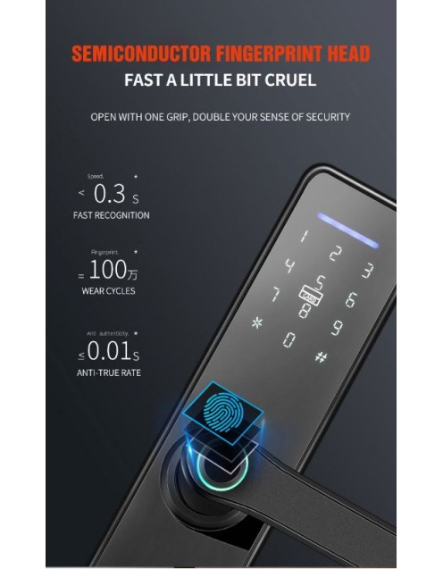 Zudsec Standalone Door Lock Metal With Fingerprint-WiFi